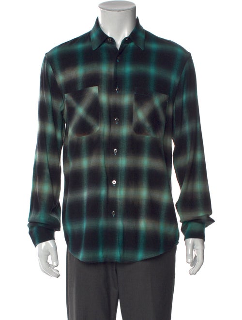 Amiri Plaid Print Long Sleeve Shirt