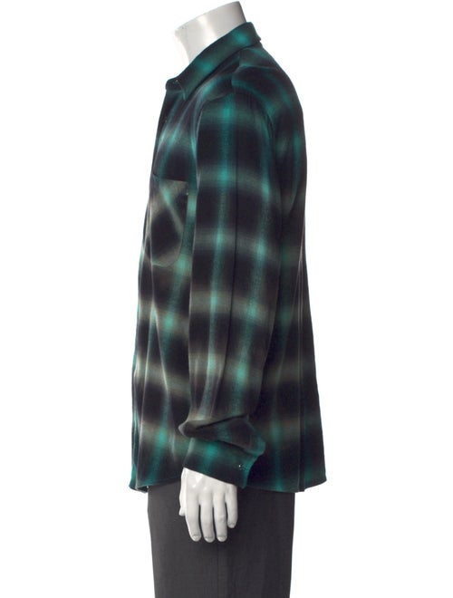 Amiri Plaid Print Long Sleeve Shirt