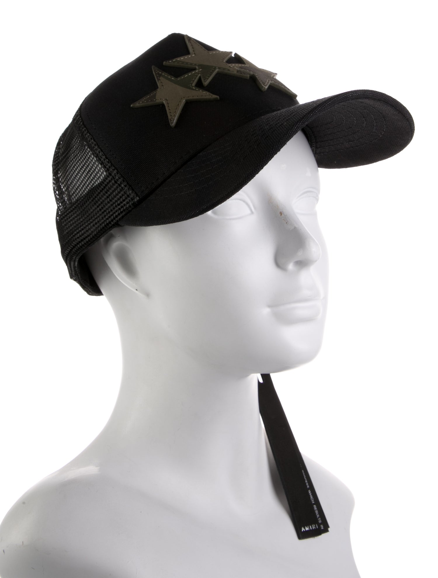 Amiri Leather Accent Three Star Trucker Hat w/ Tags