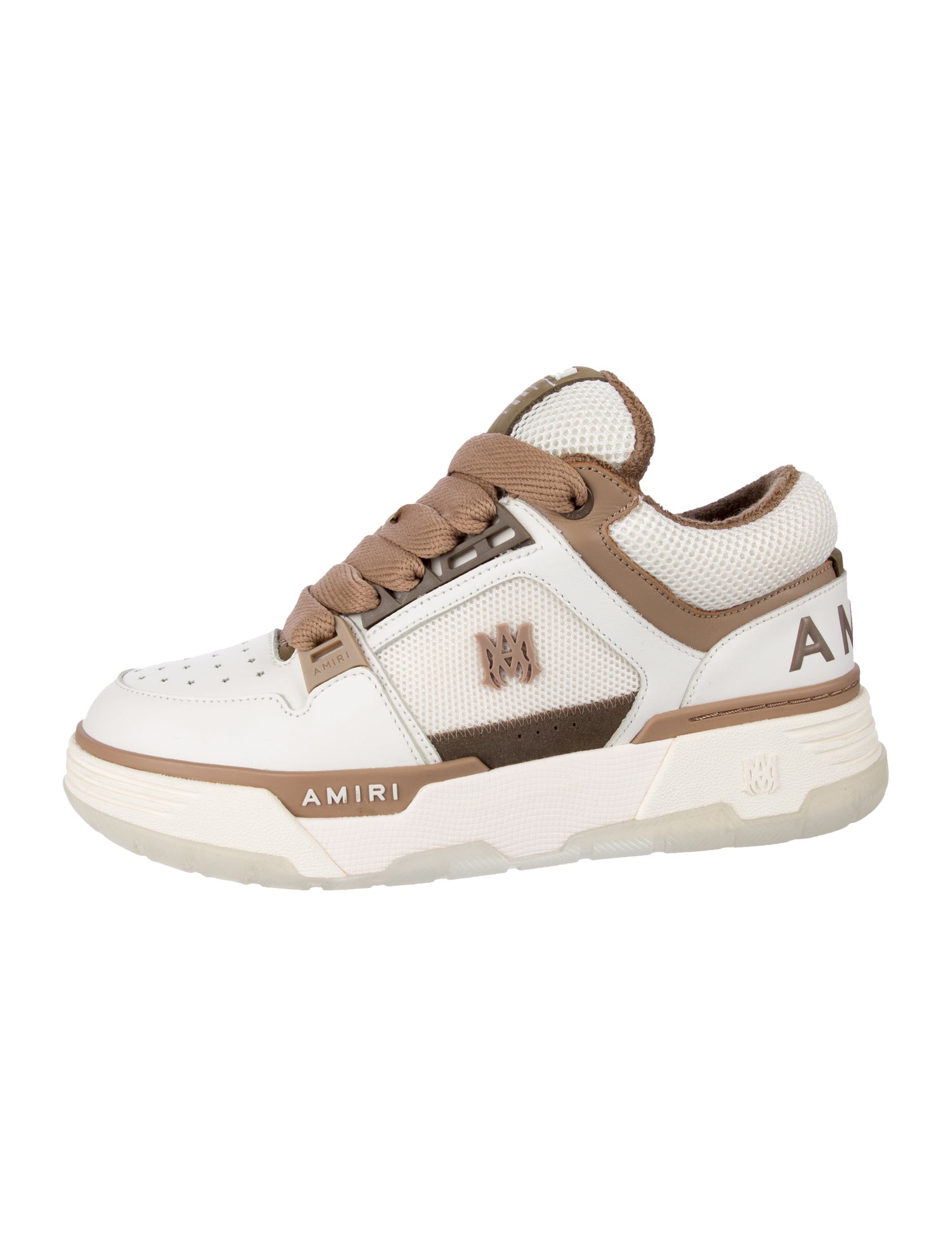 Amiri Leather Colorblock Pattern Sneakers