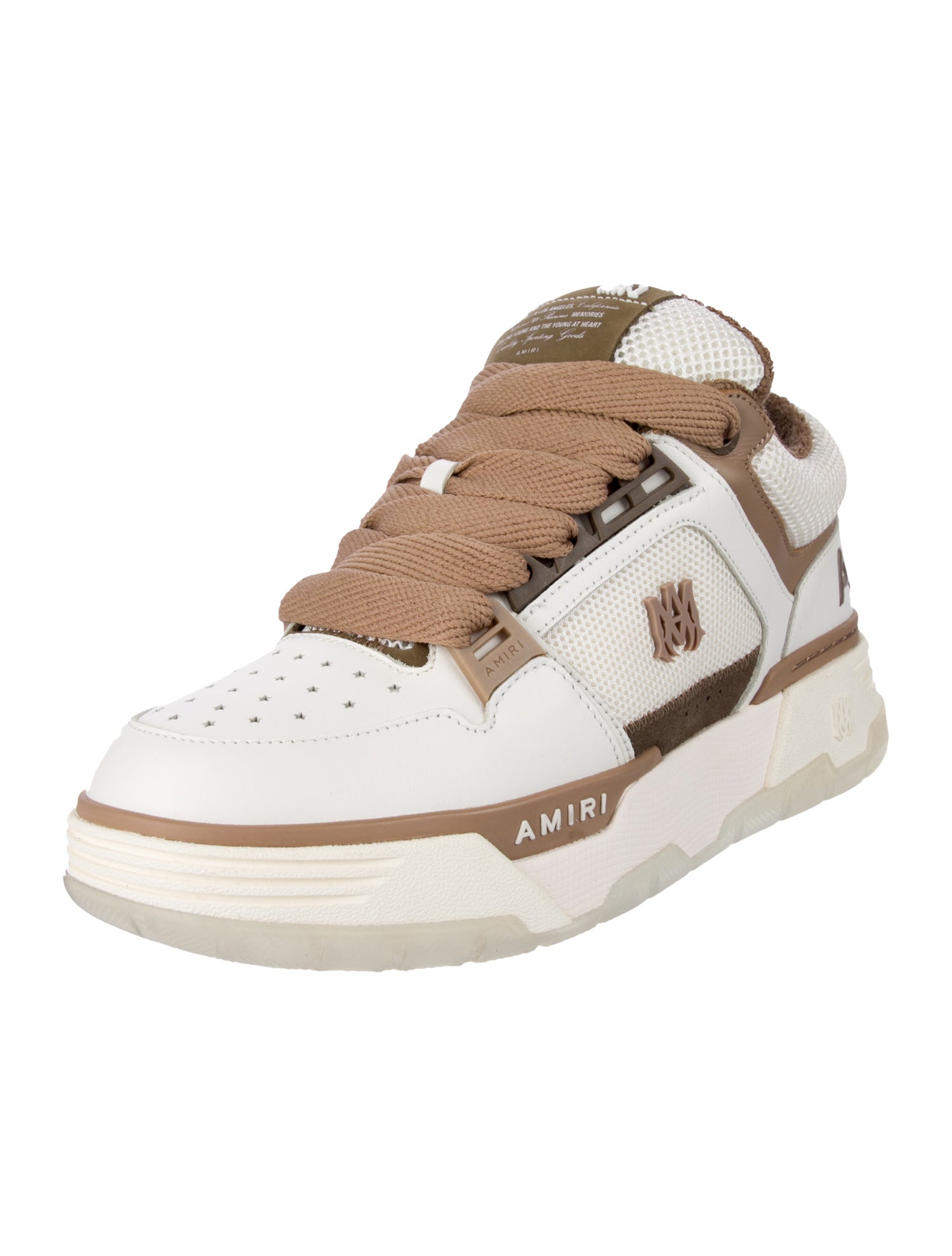 Amiri Leather Colorblock Pattern Sneakers