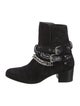Amiri Suede Chain-Link Accents Moto Boots