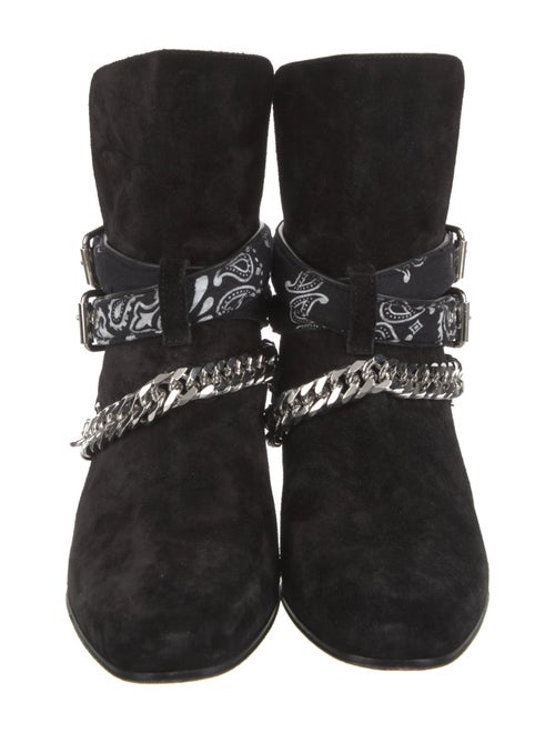 Amiri Suede Chain-Link Accents Moto Boots