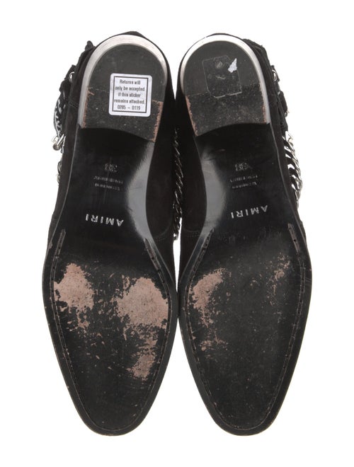Amiri Suede Chain-Link Accents Moto Boots