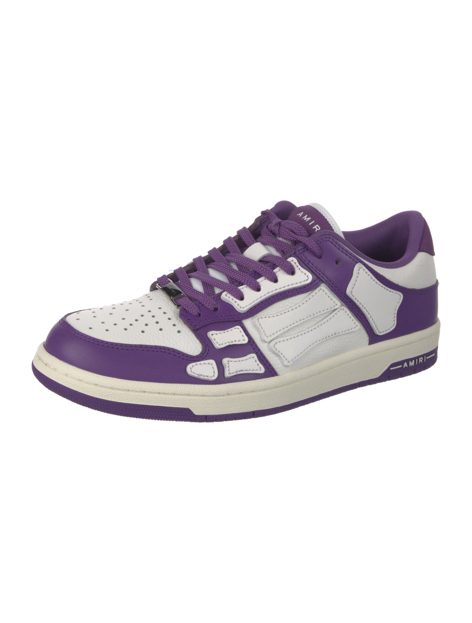 Amiri Leather Colorblock Pattern Sneakers