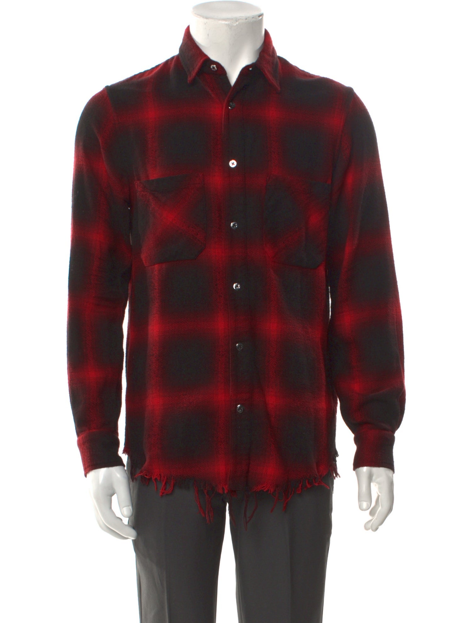 Amiri Plaid Print Long Sleeve Shirt