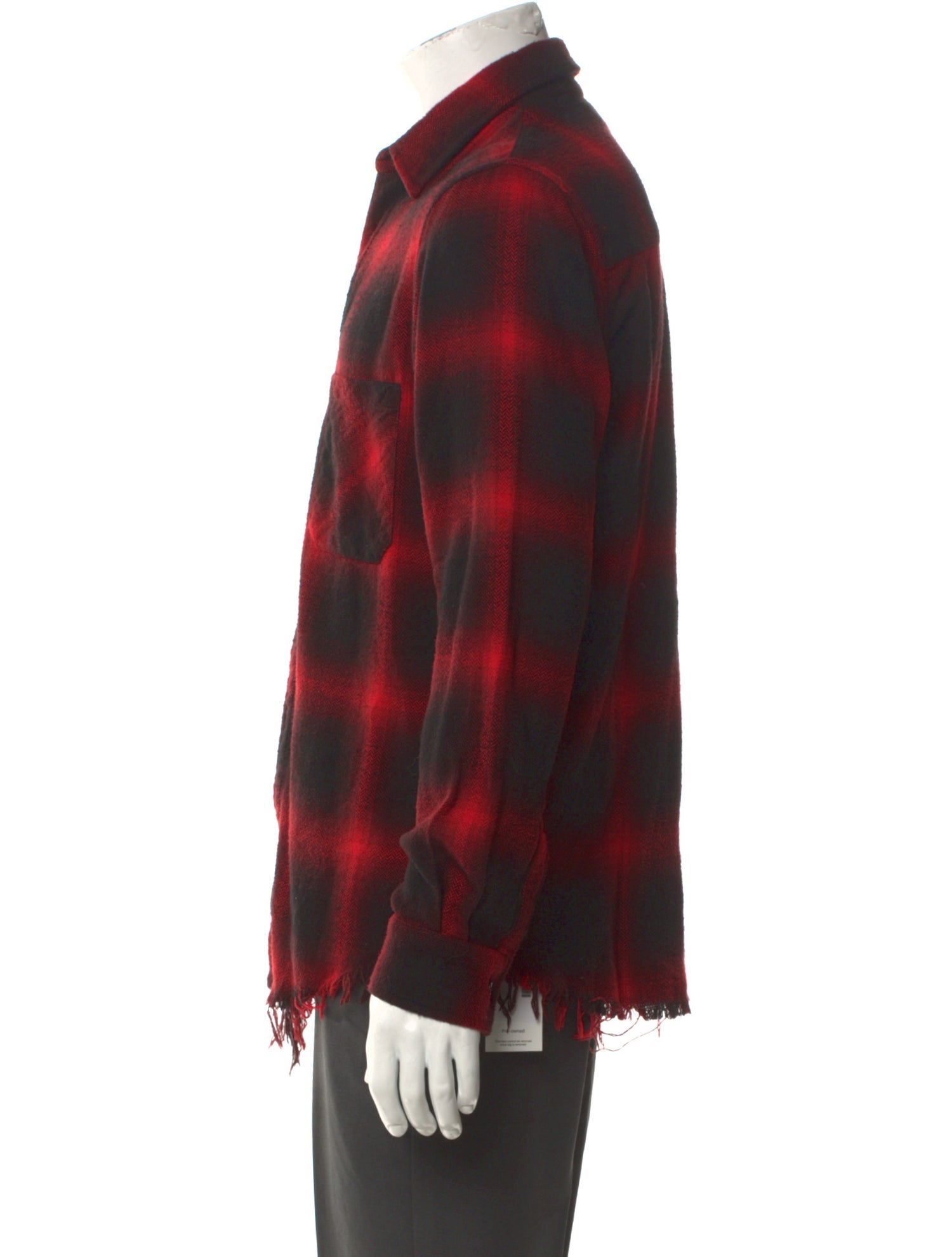 Amiri Plaid Print Long Sleeve Shirt