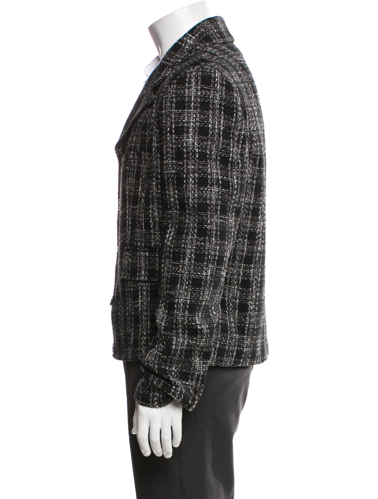 Amiri Tweed Pattern Peacoat