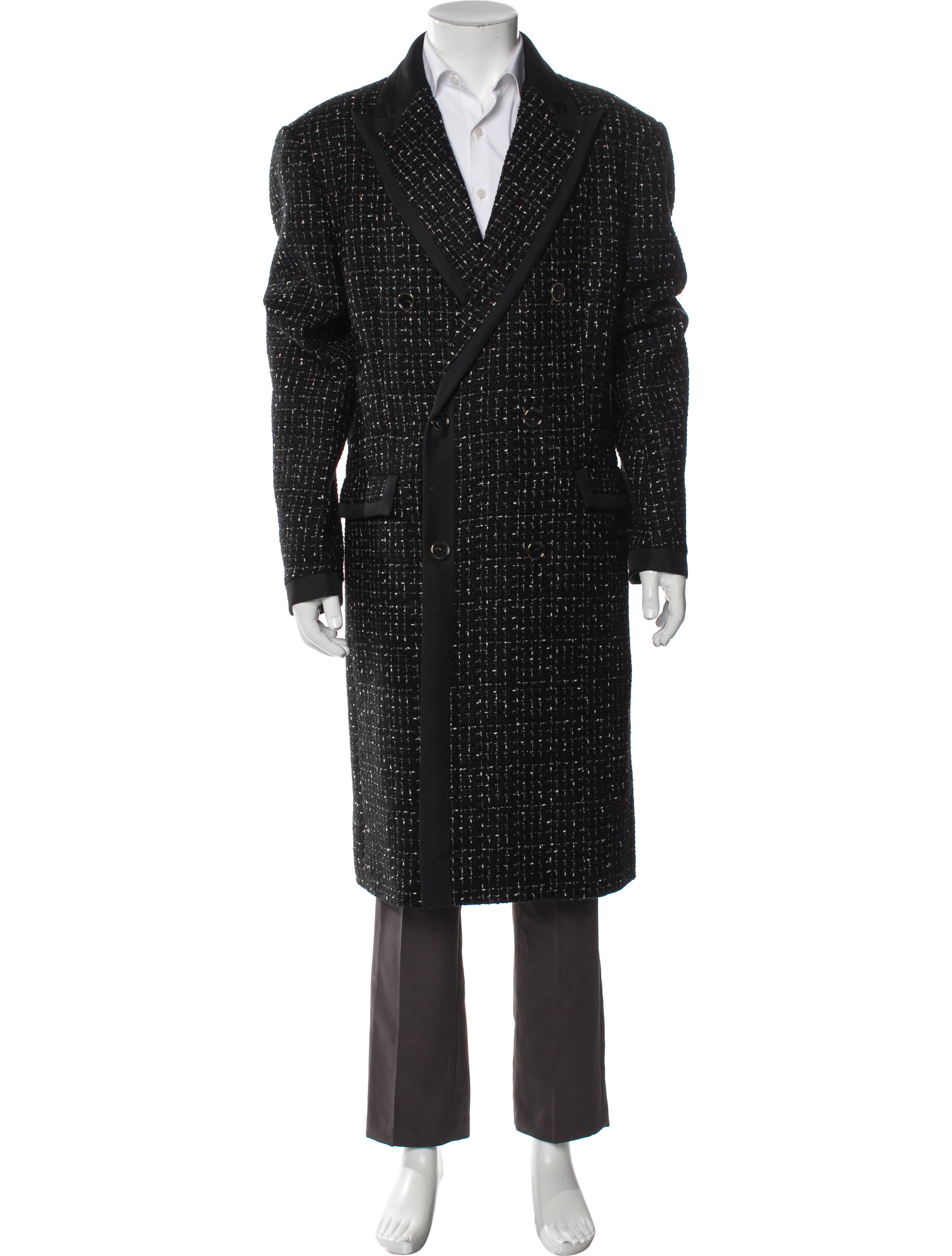 Amiri Silk Plaid Print Overcoat