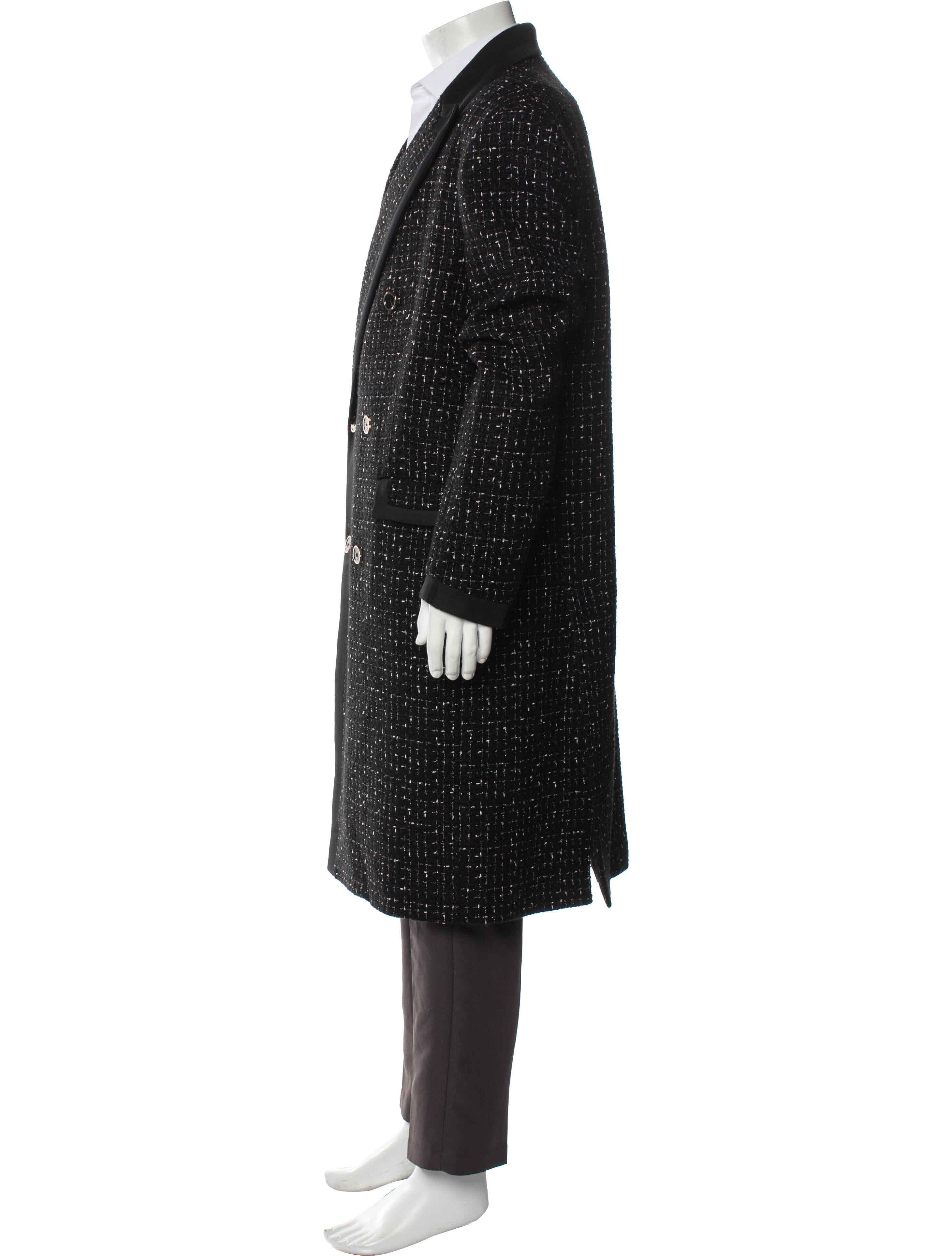 Amiri Silk Plaid Print Overcoat