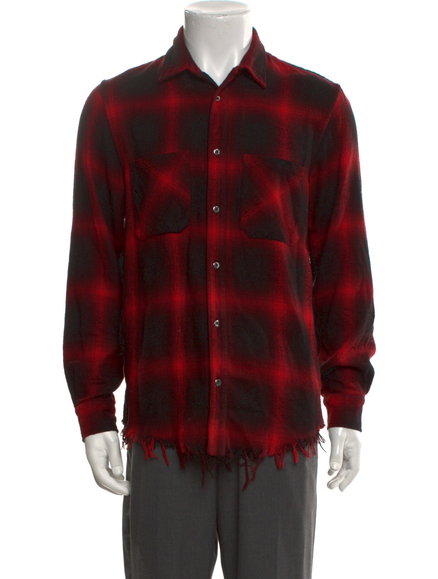 Amiri Plaid Print Long Sleeve Shirt