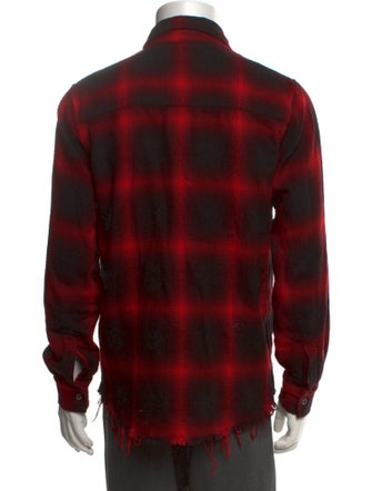Amiri Plaid Print Long Sleeve Shirt