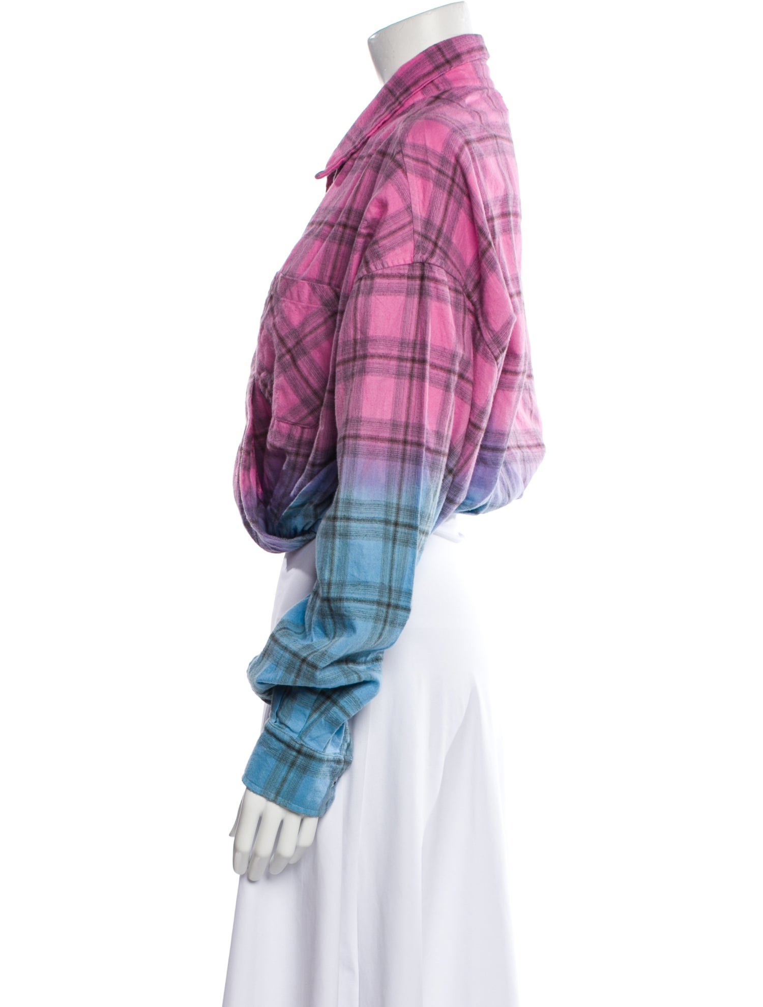 Amiri Plaid Print Long Sleeve Button-Up Top