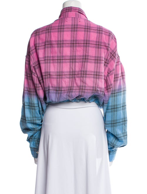 Amiri Plaid Print Long Sleeve Button-Up Top