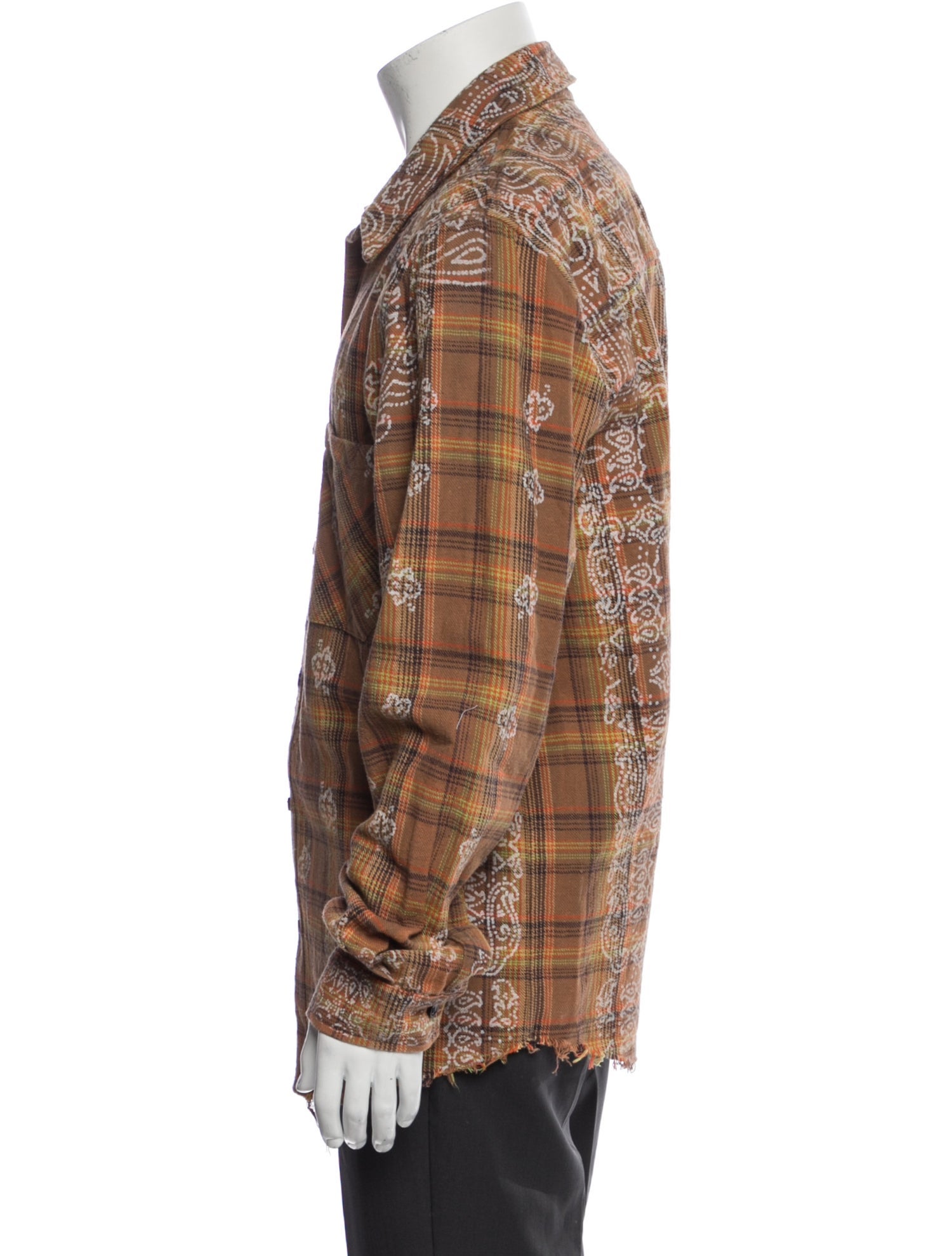 Amiri Plaid Print Long Sleeve Western Shirt