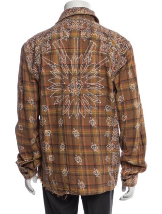 Amiri Plaid Print Long Sleeve Western Shirt