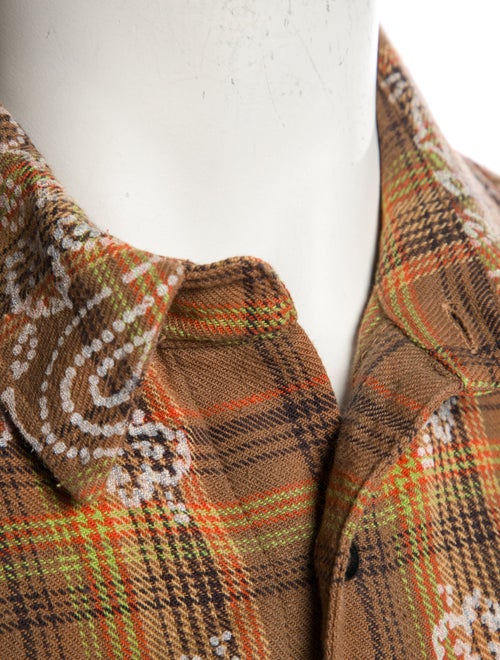 Amiri Plaid Print Long Sleeve Western Shirt