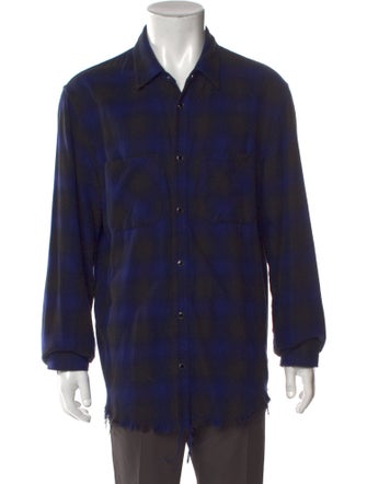 Amiri Plaid Print Long Sleeve Shirt
