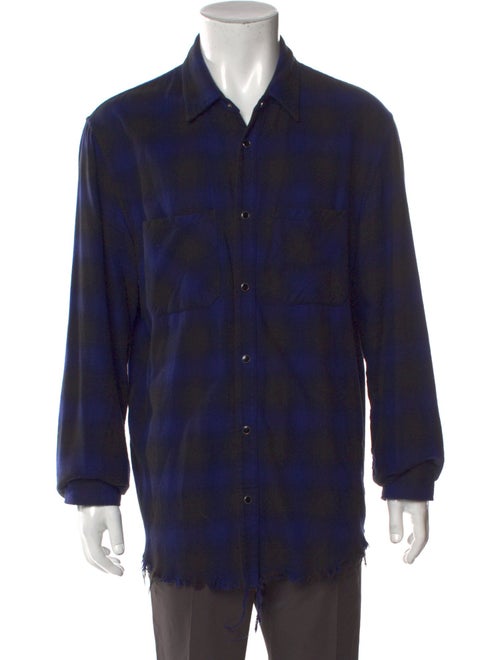 Amiri Plaid Print Long Sleeve Shirt