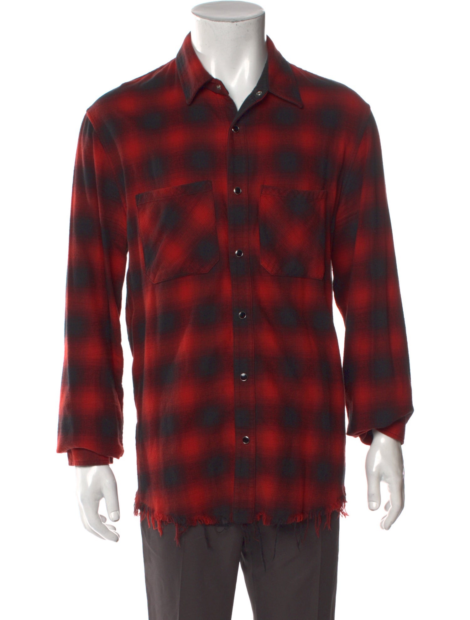 Amiri Plaid Print Long Sleeve Shirt