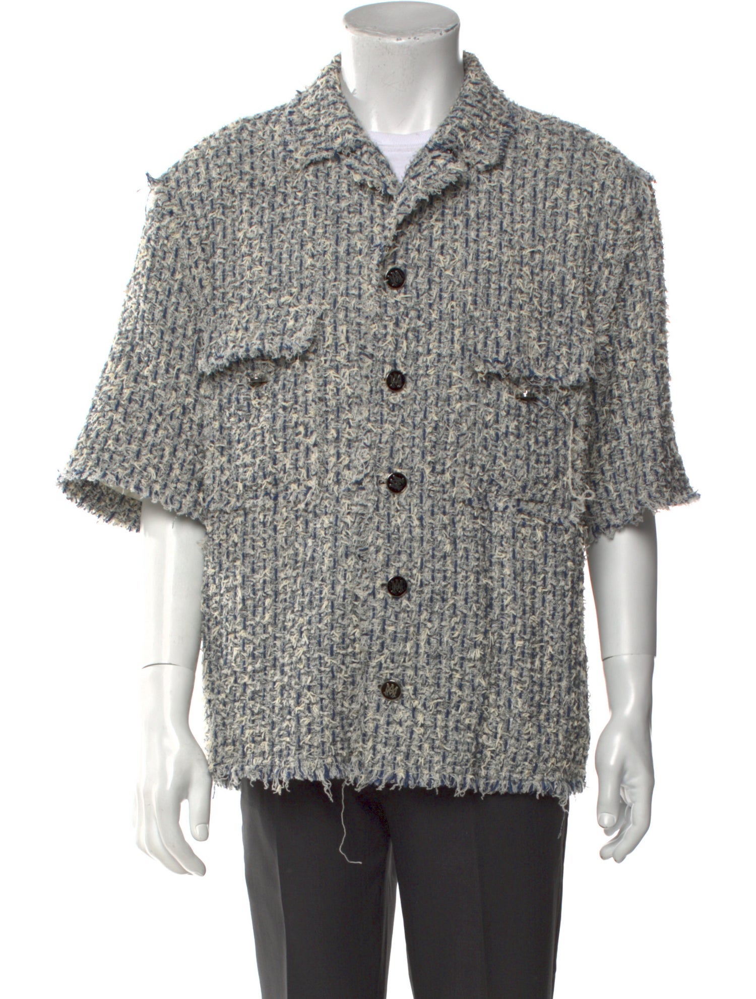 Amiri Printed Short Sleeve Denim Shirt