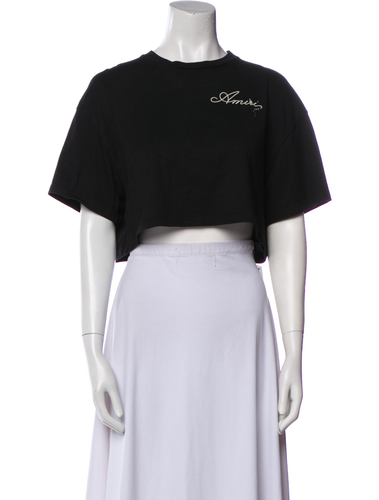 Amiri Graphic Print Crew Neck Crop Top