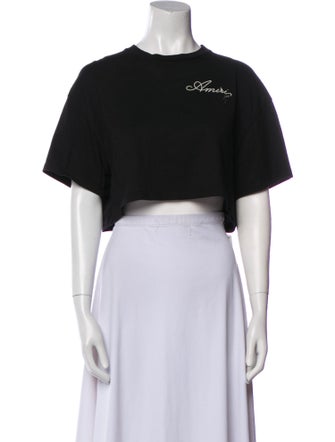 Amiri Graphic Print Crew Neck Crop Top