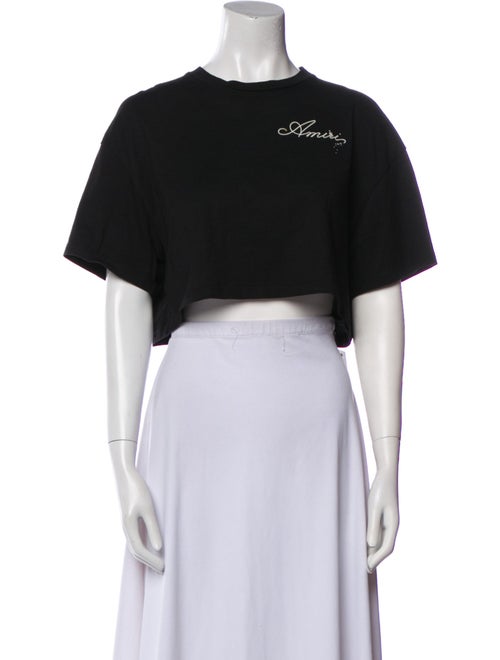 Amiri Graphic Print Crew Neck Crop Top