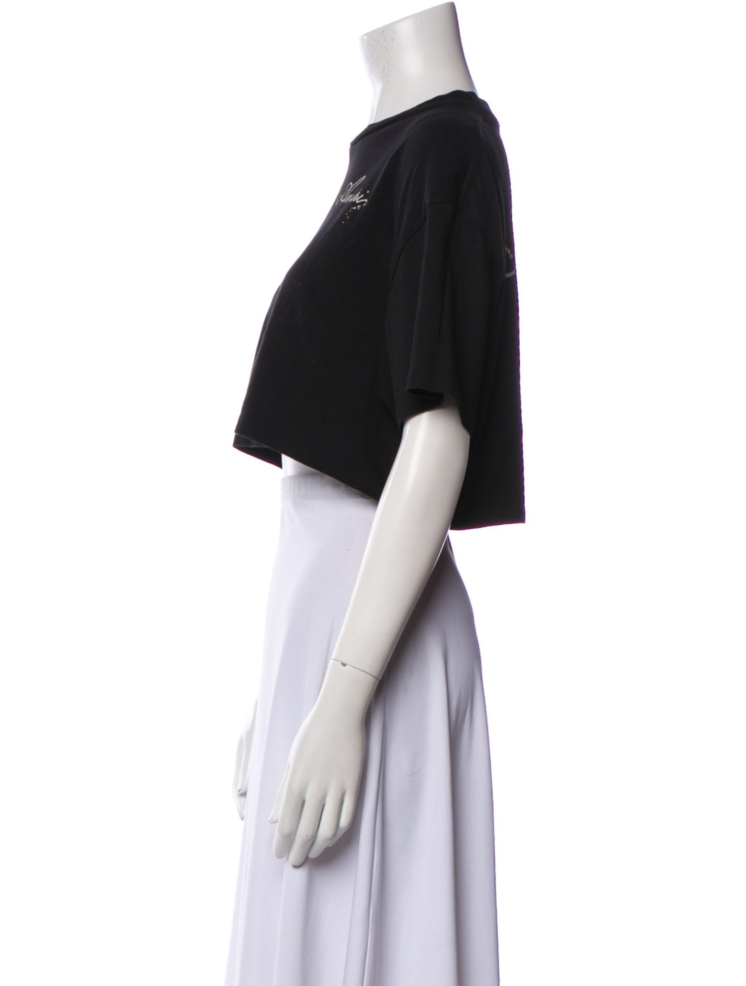 Amiri Graphic Print Crew Neck Crop Top