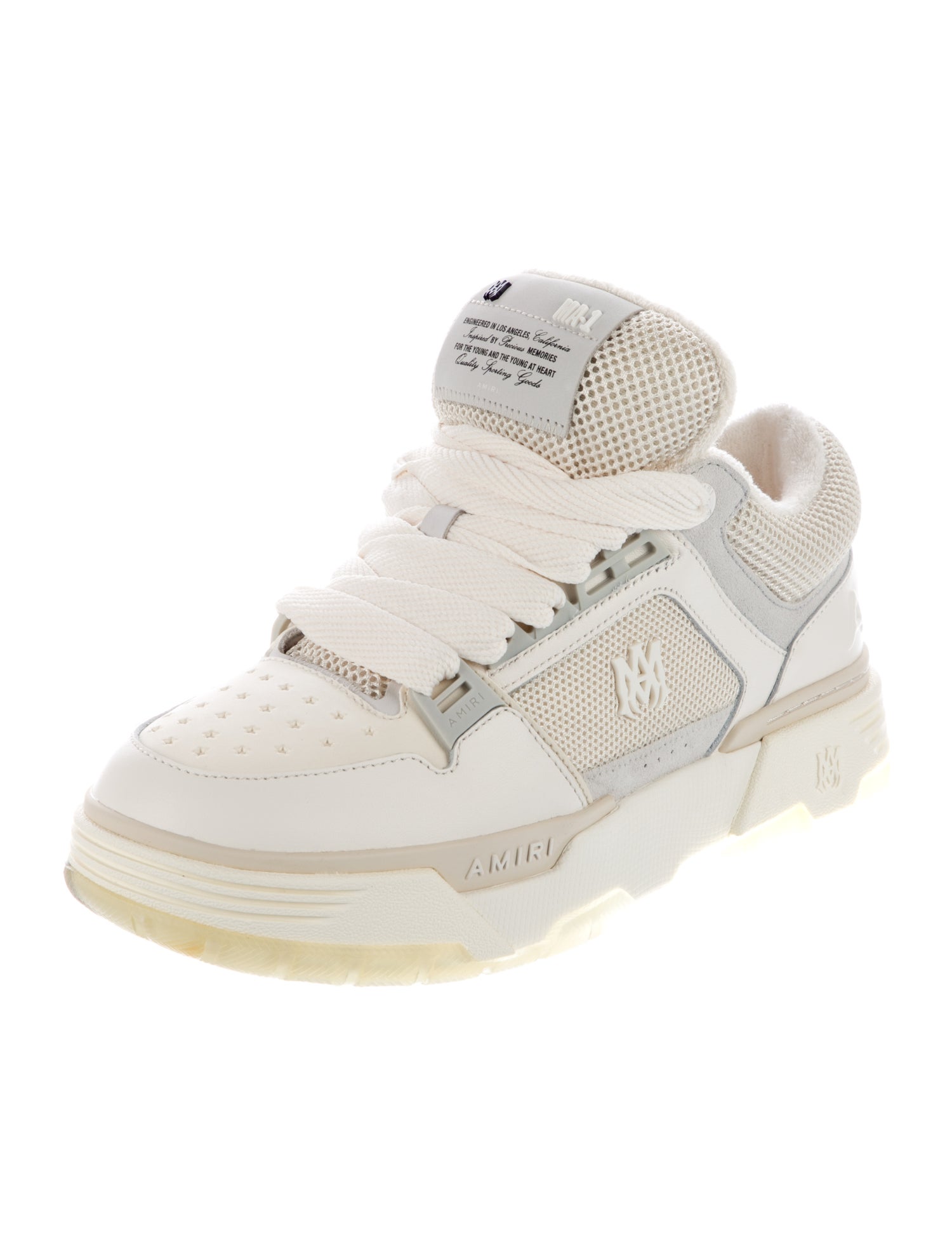 Amiri Leather Mesh Accents Sneakers