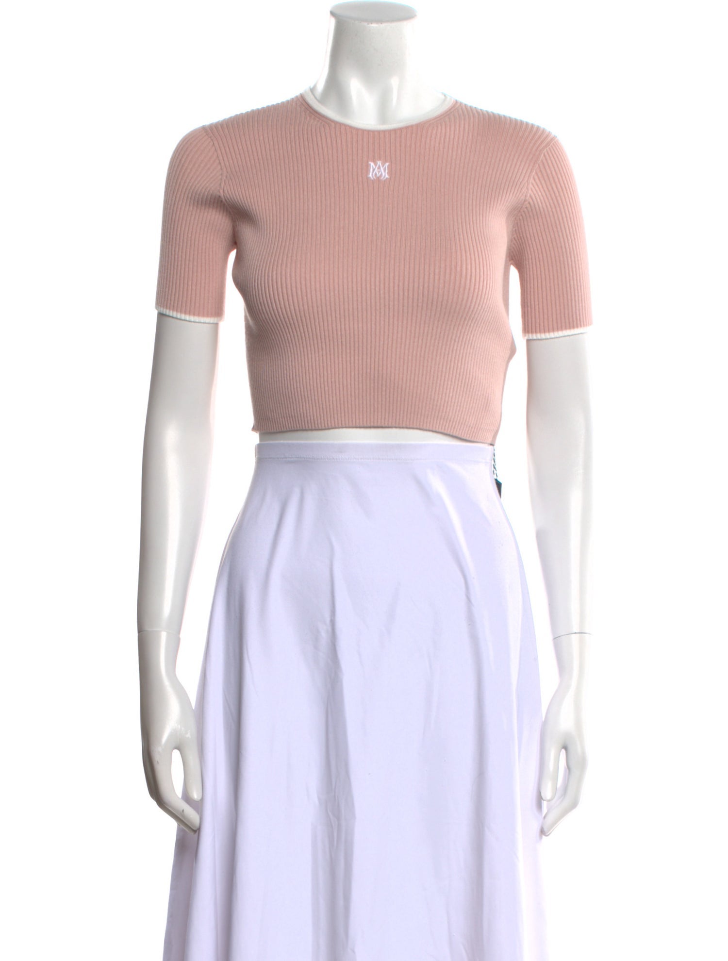 Amiri Crew Neck Short Sleeve Crop Top w/ Tags