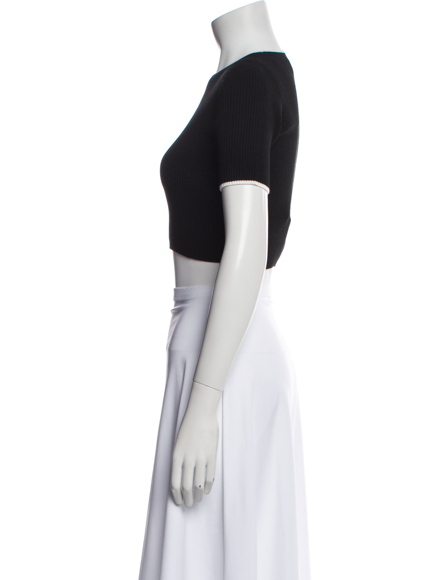 Amiri Crew Neck Short Sleeve Crop Top