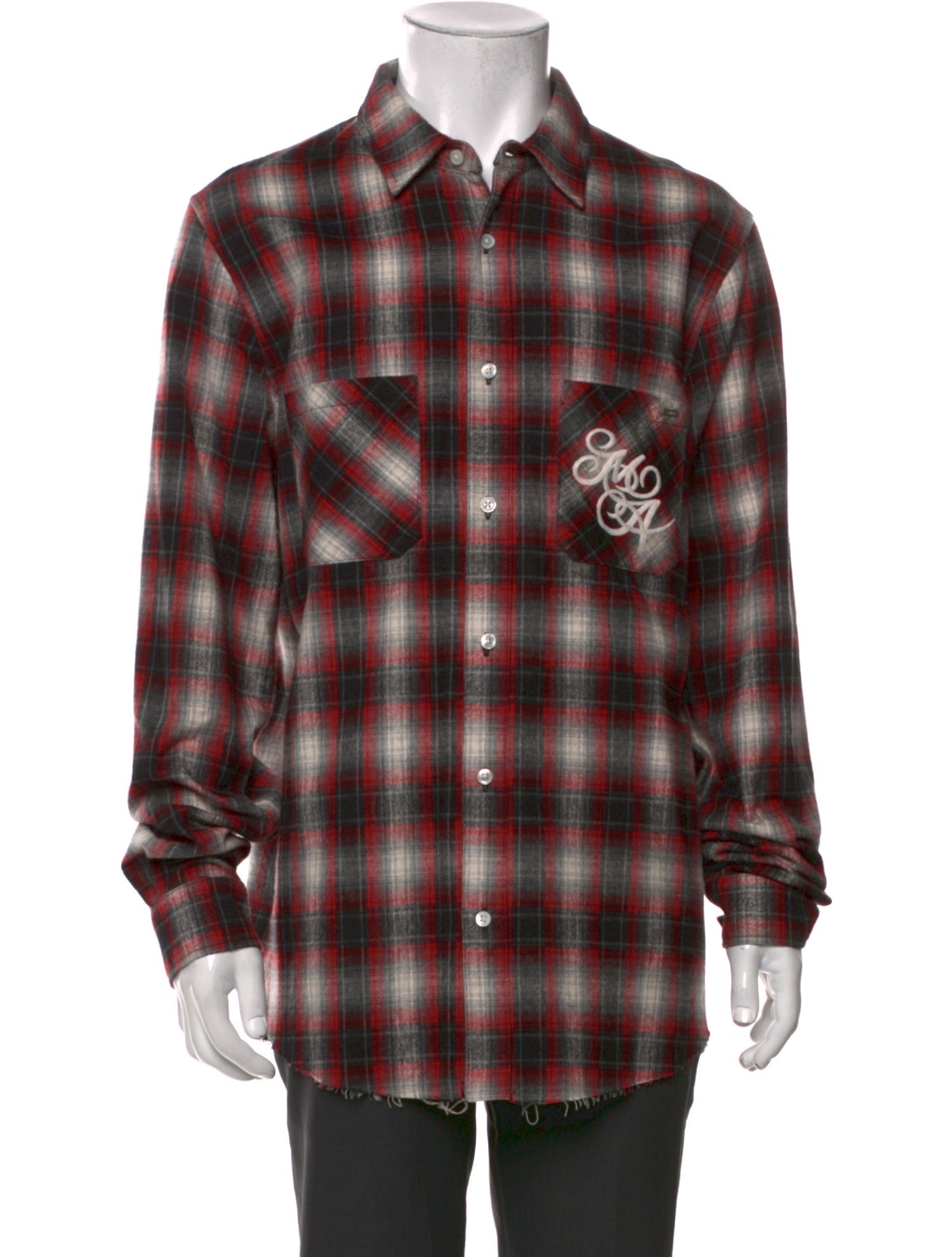 Amiri Plaid Print Long Sleeve Western Shirt