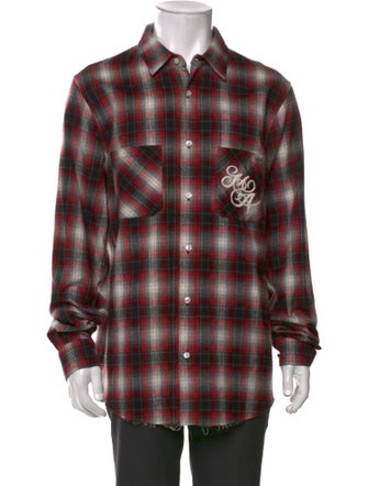 Amiri Plaid Print Long Sleeve Western Shirt