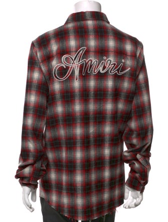 Amiri Plaid Print Long Sleeve Western Shirt