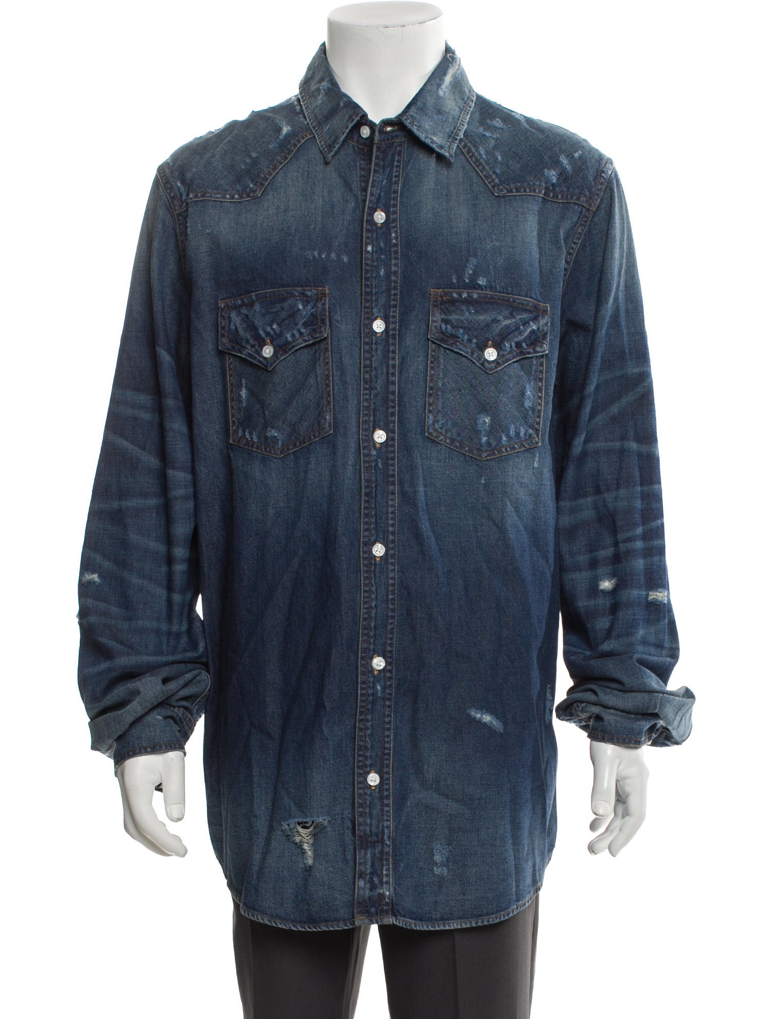 Amiri Long Sleeve Denim Shirt