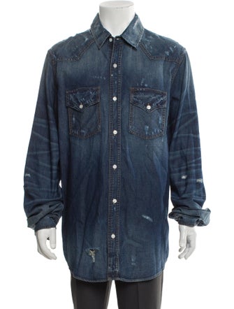 Amiri Long Sleeve Denim Shirt