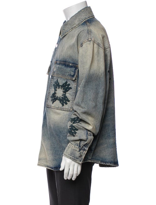 Amiri Graphic Print Long Sleeve Denim Shirt