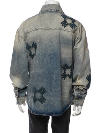 Amiri Graphic Print Long Sleeve Denim Shirt