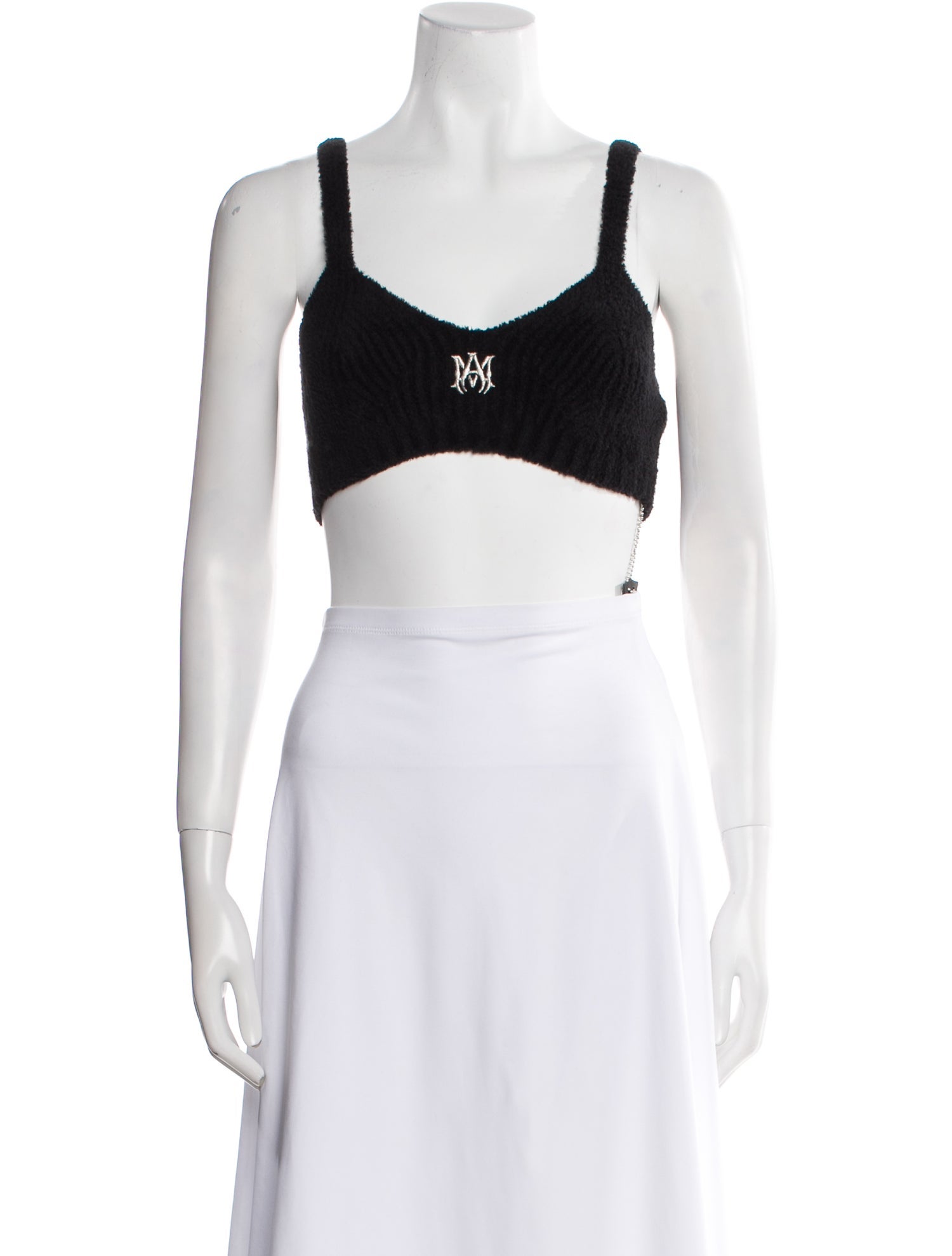 Amiri Square Neckline Sleeveless Crop Top