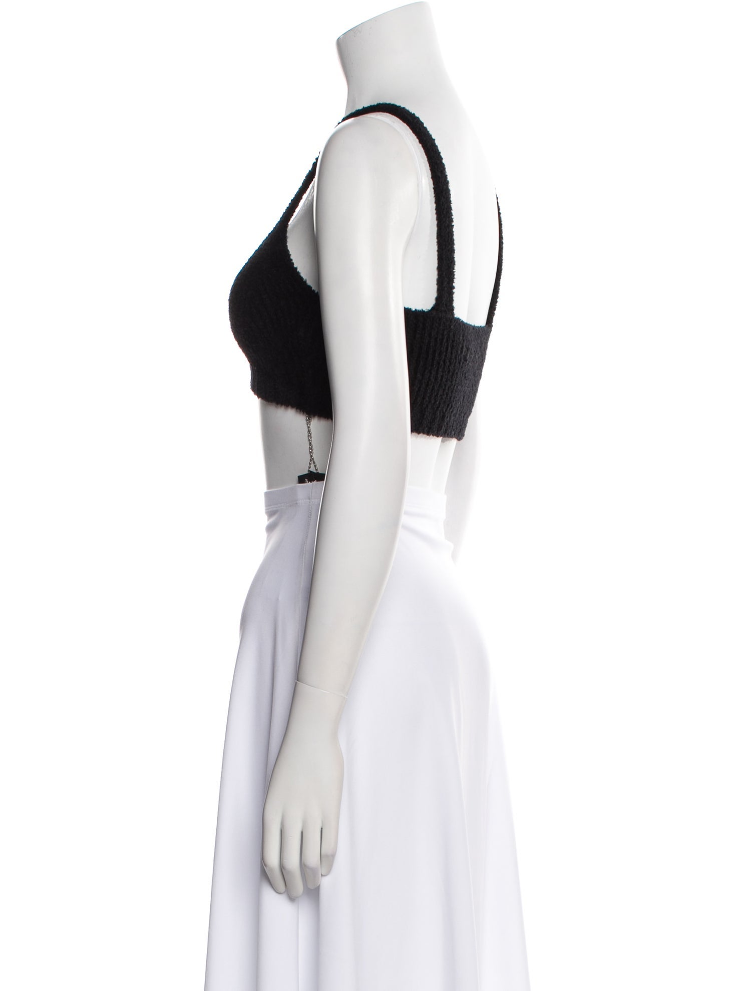 Amiri Square Neckline Sleeveless Crop Top