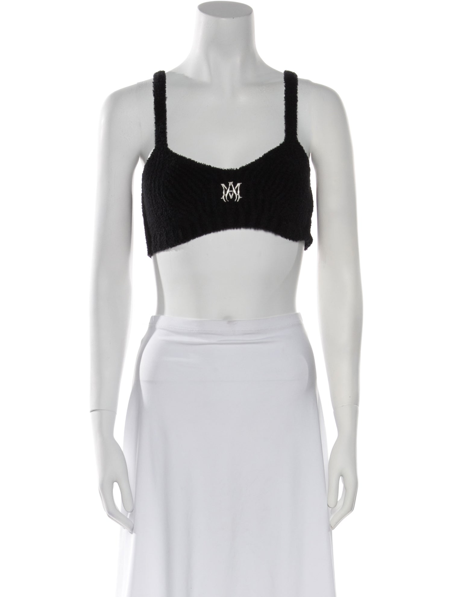 Amiri Square Neckline Sleeveless Crop Top