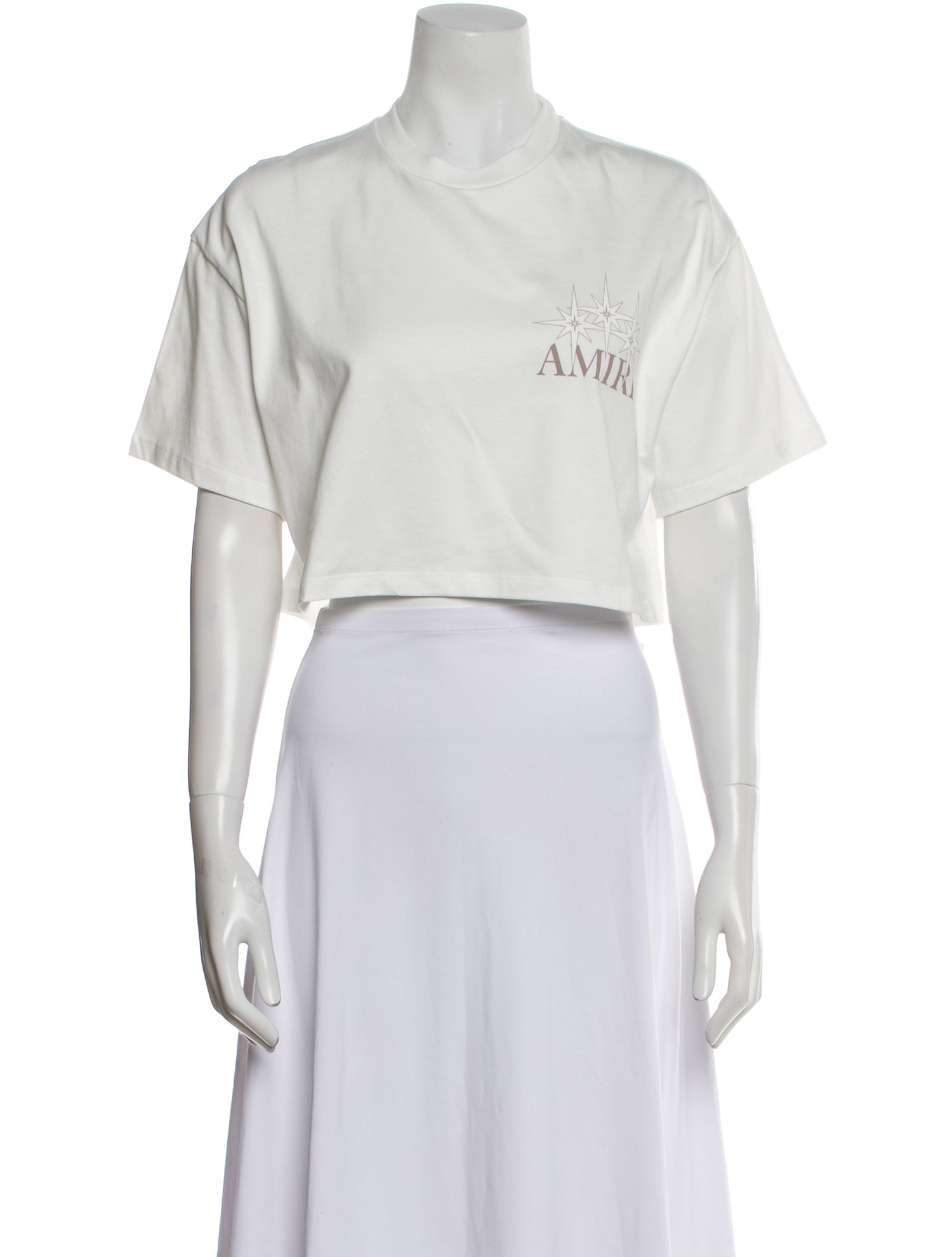 Amiri Graphic Print Crew Neck Crop Top