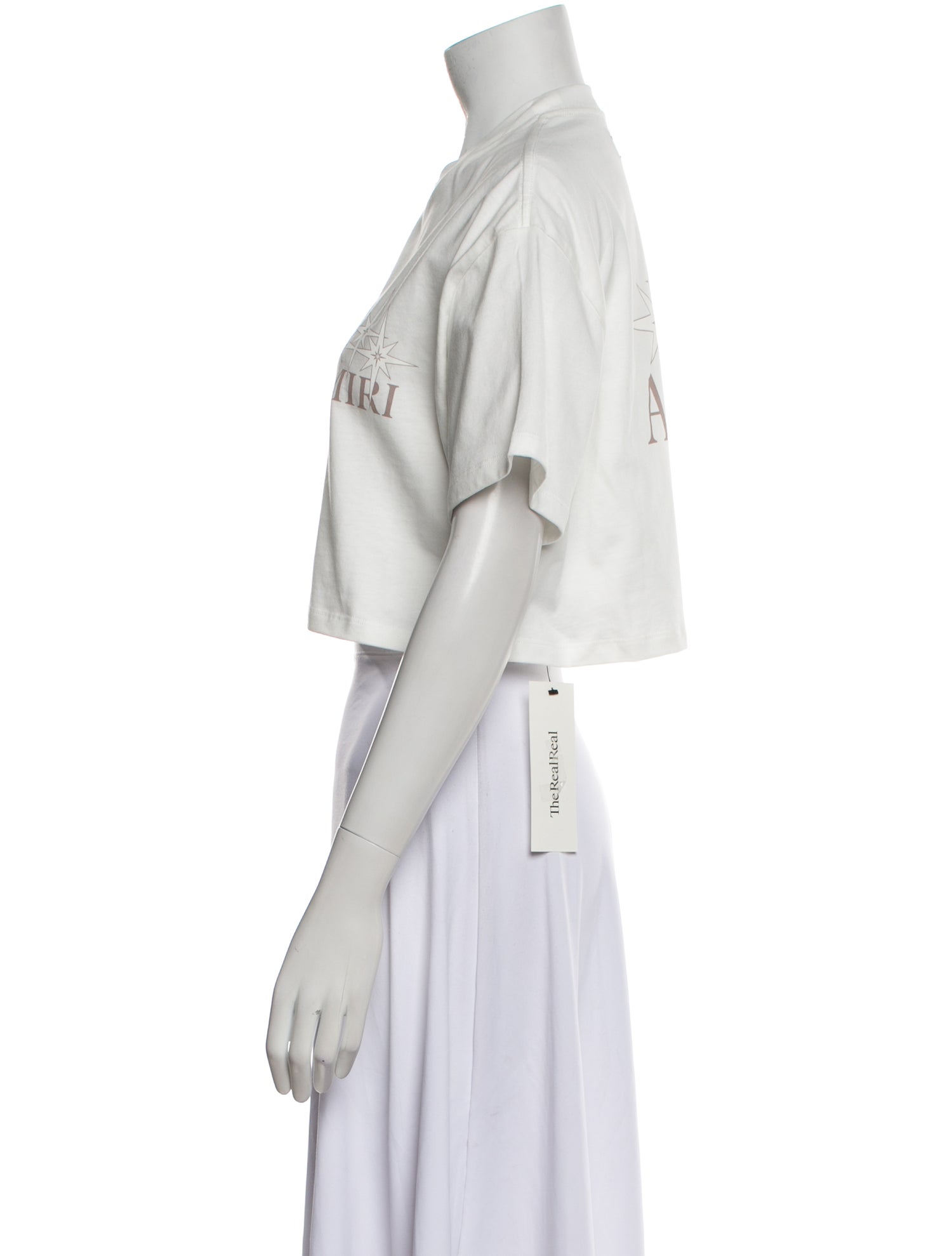 Amiri Graphic Print Crew Neck Crop Top