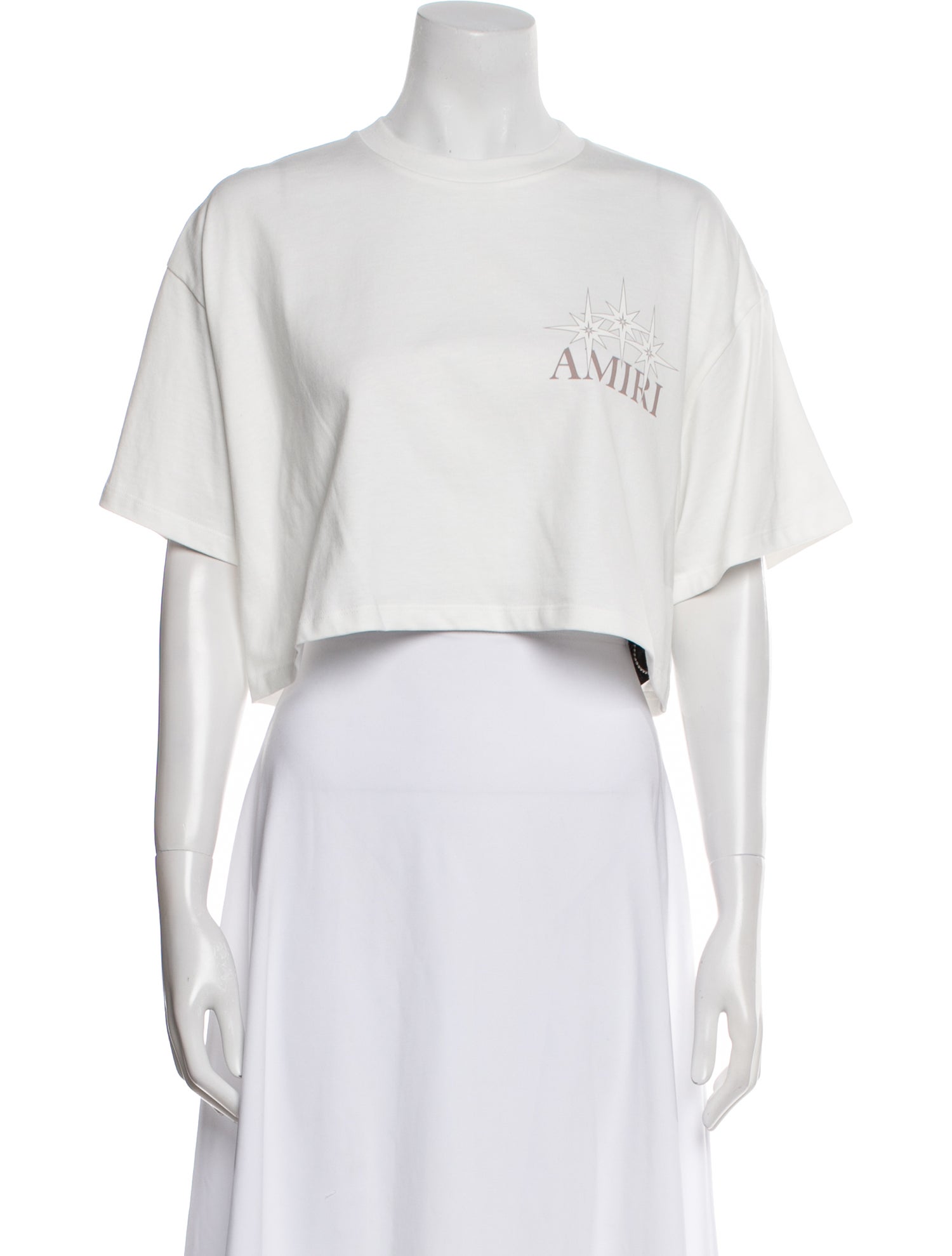 Amiri Graphic Print Crew Neck Crop Top