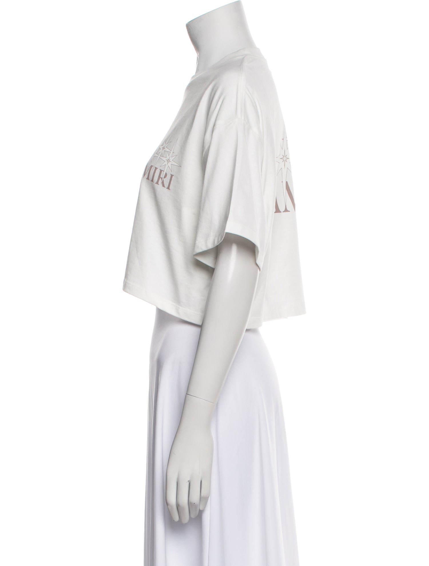 Amiri Graphic Print Crew Neck Crop Top