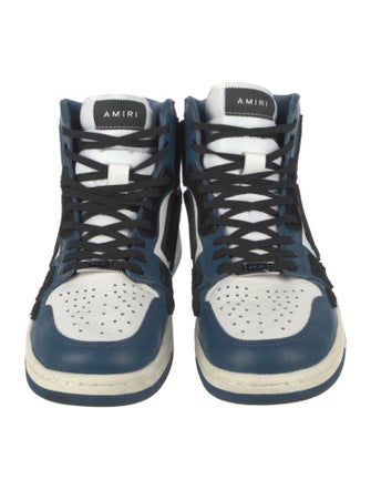 Amiri Leather Colorblock Pattern Sneakers