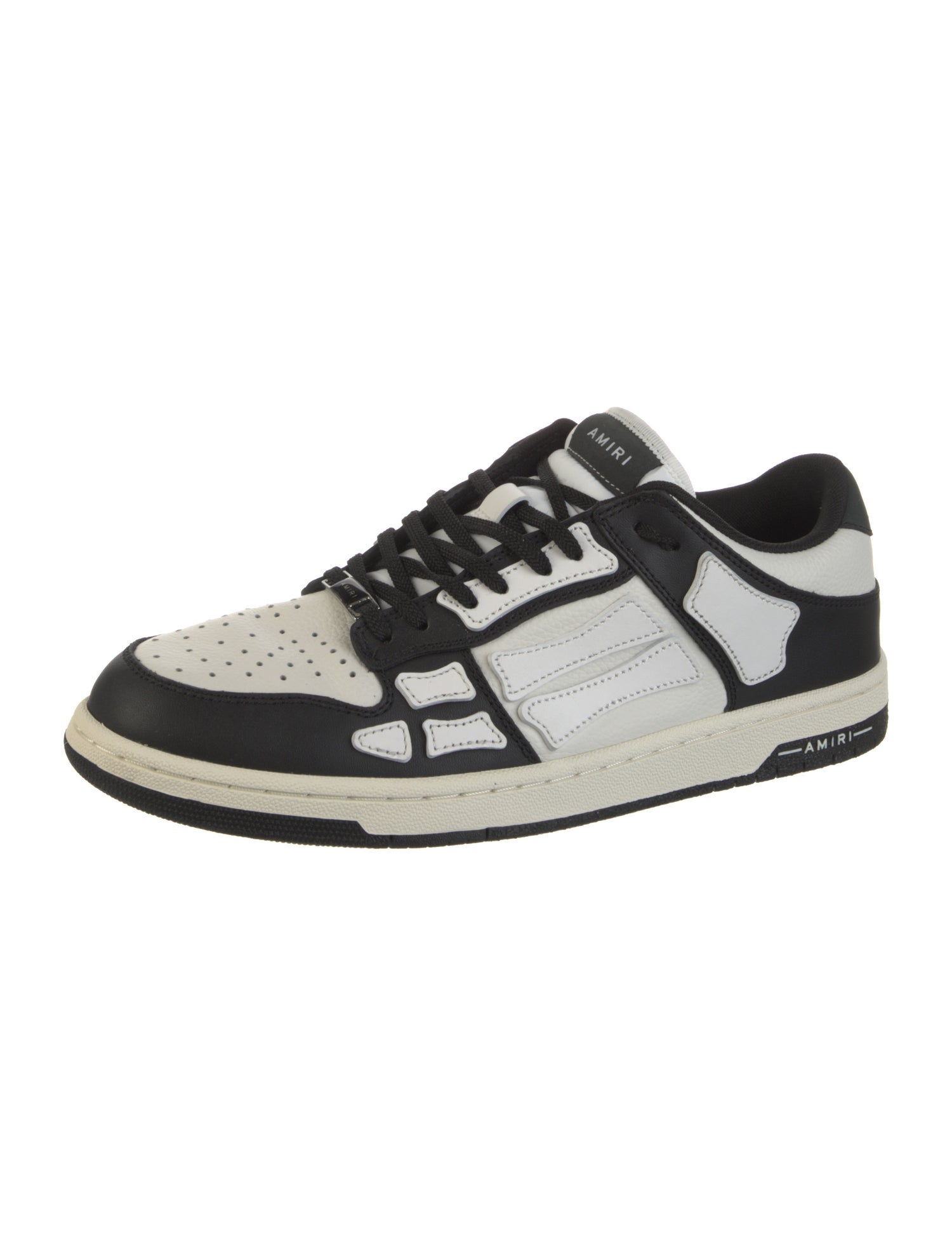 Amiri Leather Colorblock Pattern Sneakers