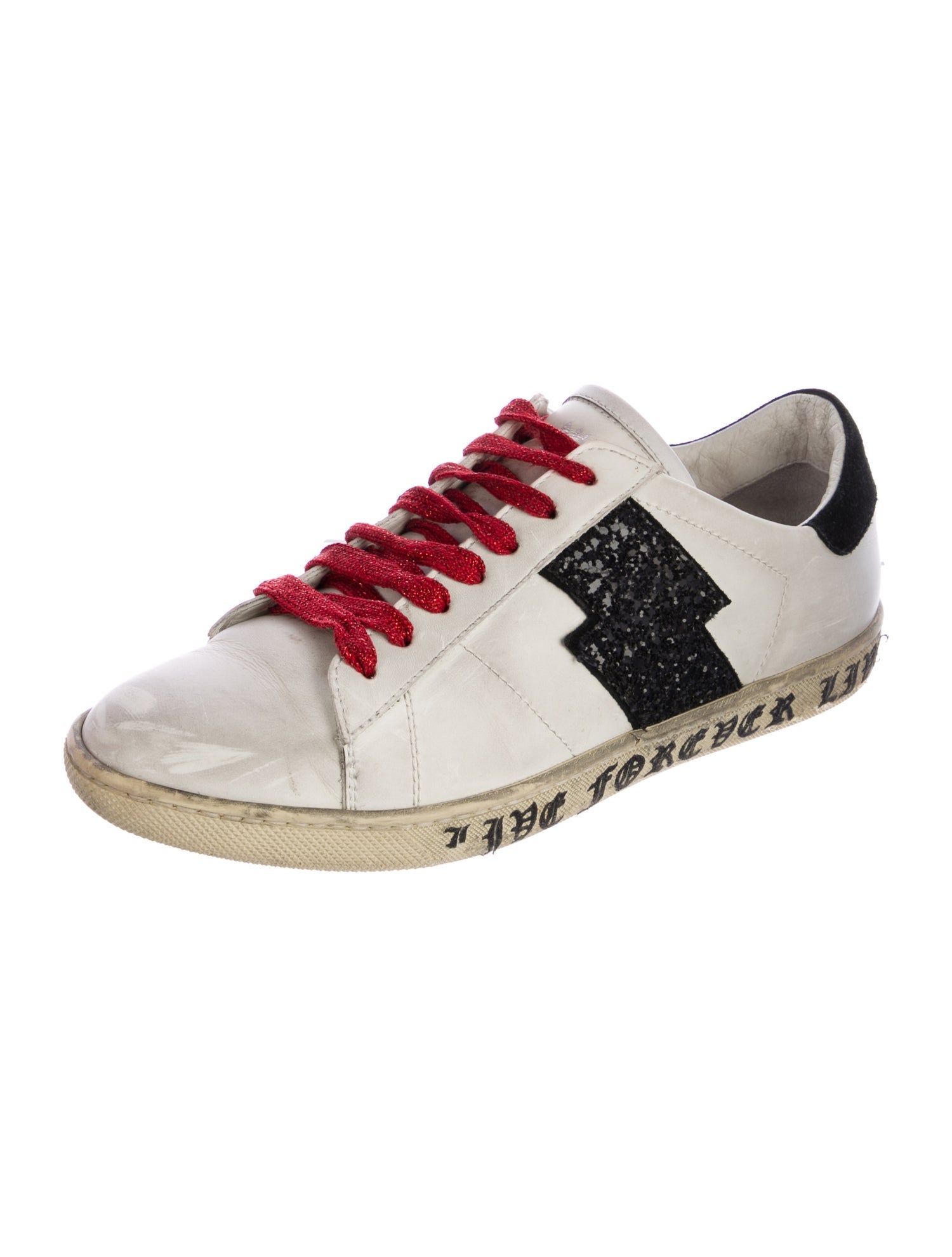 Amiri Leather Distressed Accents Sneakers