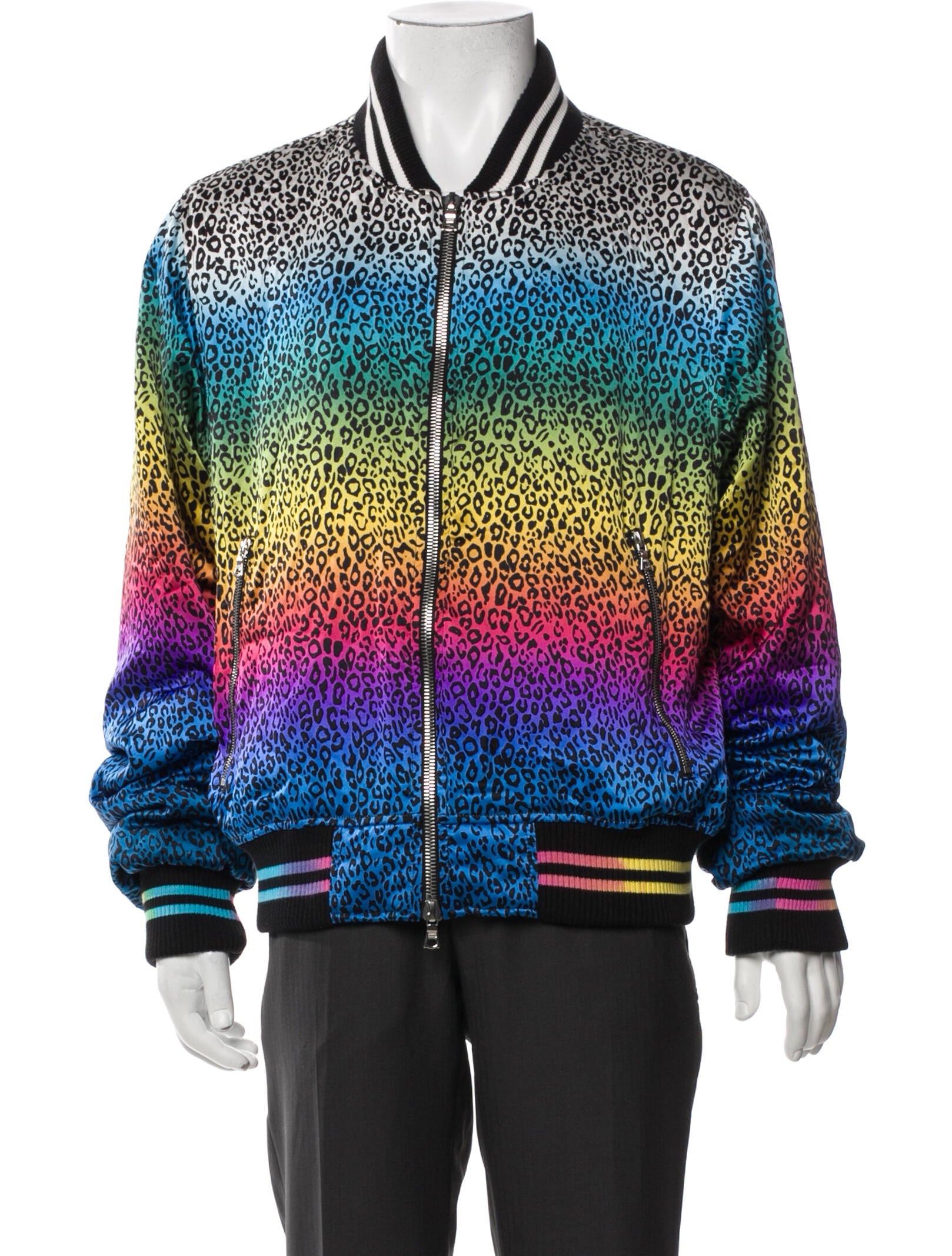 Amiri Silk Animal Print Bomber Jacket